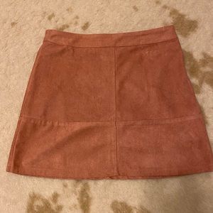 Pink/mauve suede skirt, size S